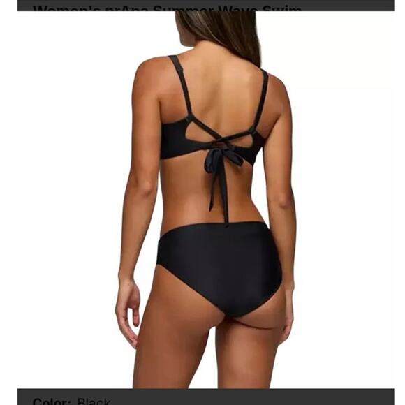 NWT Prana Summer Wave Black Swimsuit Bottoms Size Small - Picture 2 of 6
